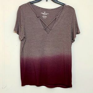 Haut Tunique American Eagle – Violet – Broderie Florale – Taille M – NEUF Avec étiquettes